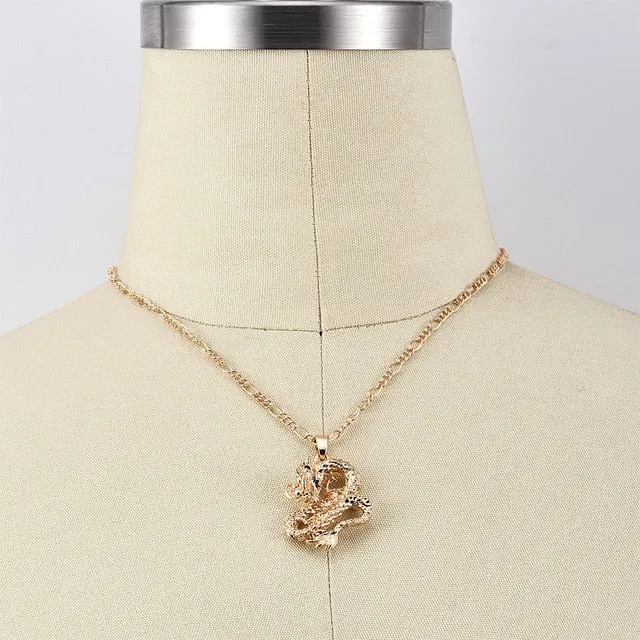 ALYXUY New Fashion Dragon Pendant Necklaces for Women