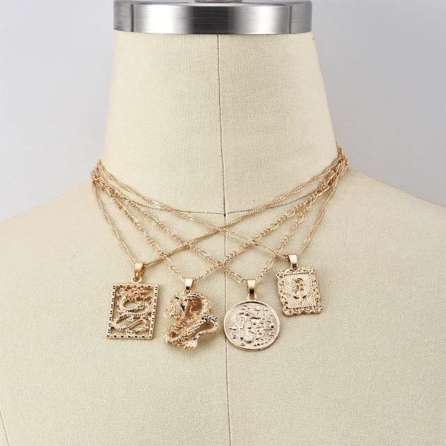 ALYXUY New Fashion Dragon Pendant Necklaces for Women