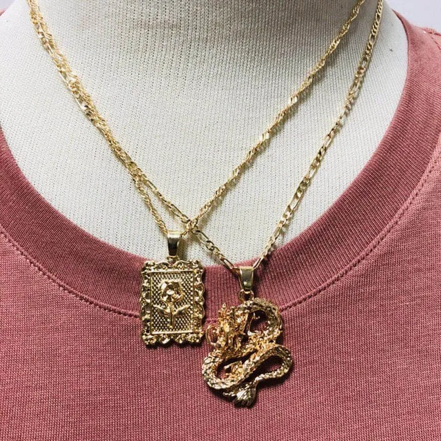 ALYXUY New Fashion Dragon Pendant Necklaces for Women