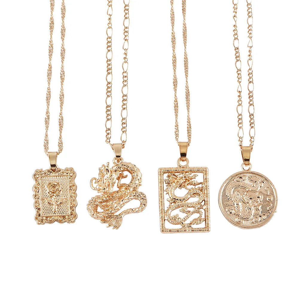 ALYXUY New Fashion Dragon Pendant Necklaces for Women