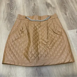 Amanda Uprichard Quilted Leather Mini Skirt size M