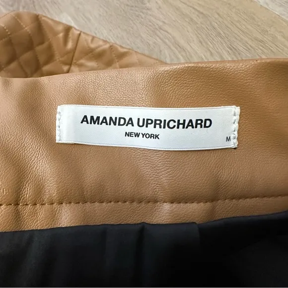 Amanda Uprichard Quilted Leather Mini Skirt size M