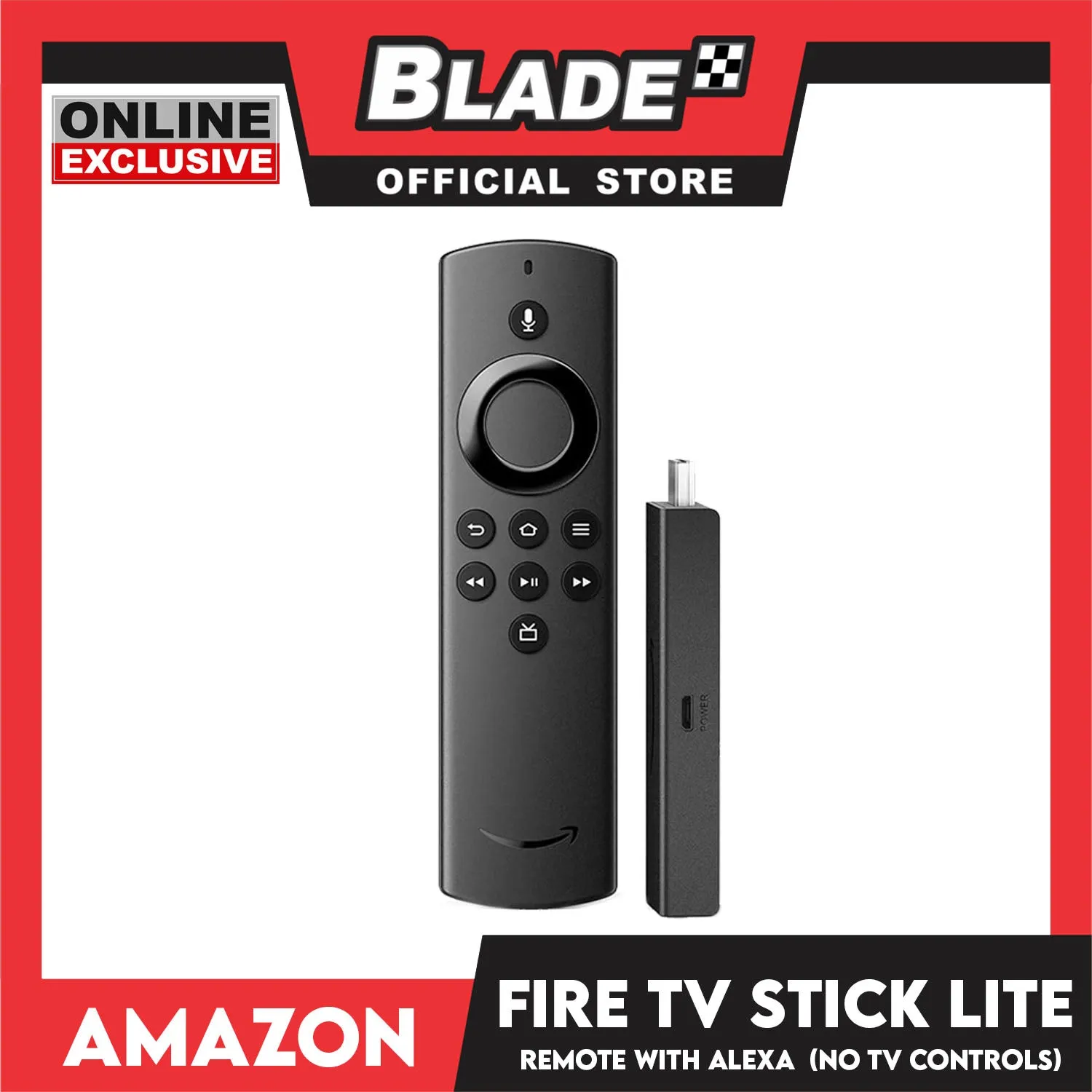 Amazon Fire TV Stick Lite with Latest Alexa Voice Remote Lite (No TV controls), HD Streaming Device