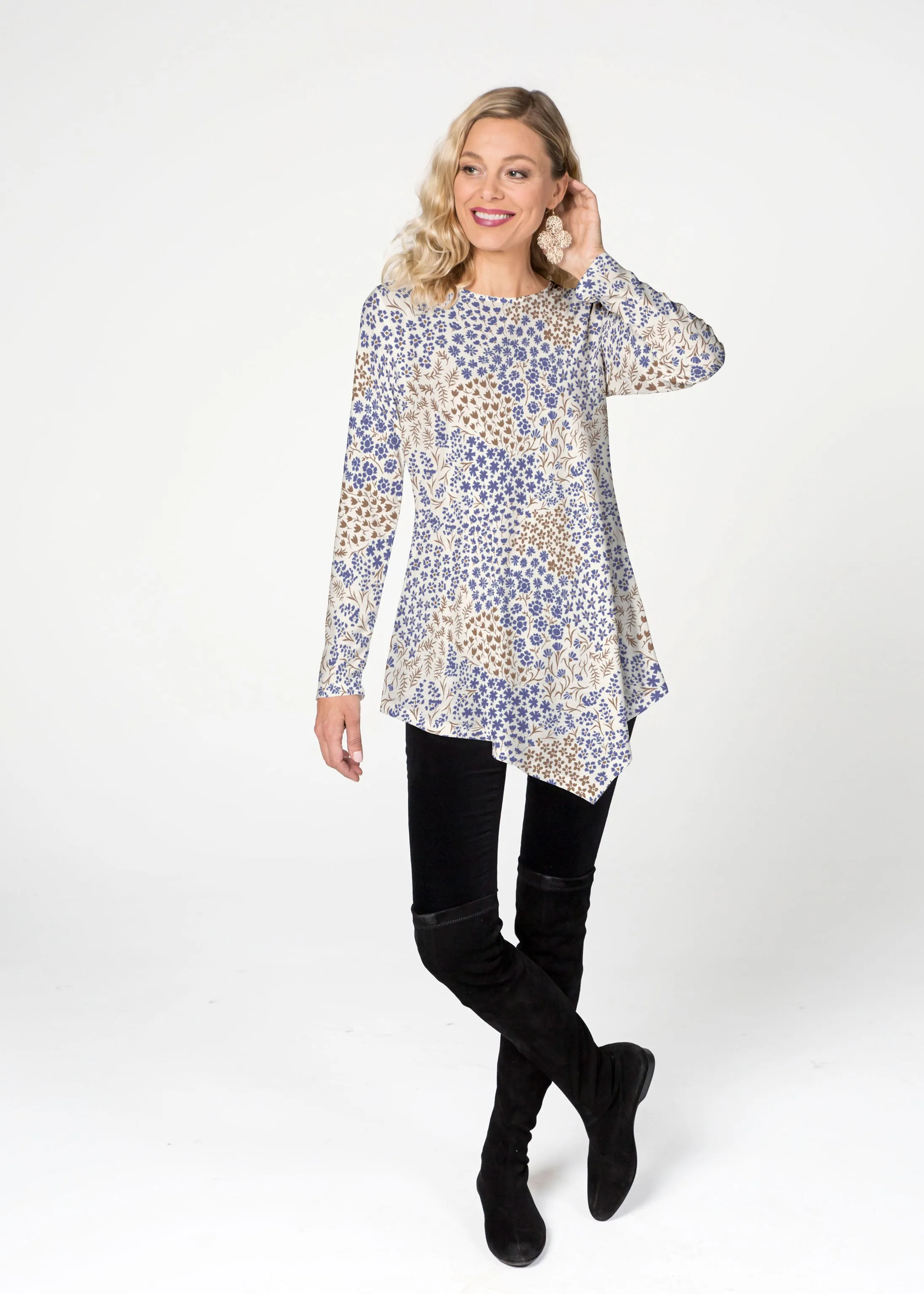 Annabelle Autumn (8058) ~ Asymmetrical French Terry Tunic