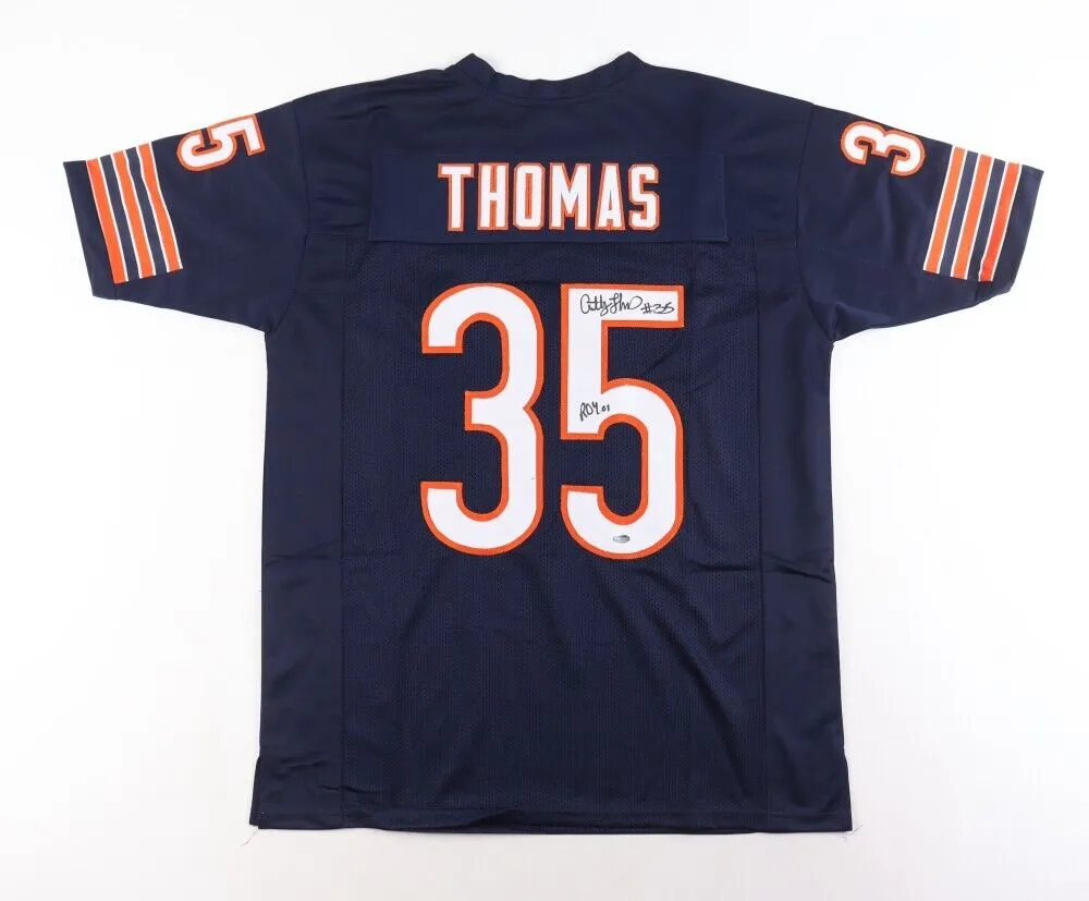 Anthony Thomas Signed Chicago Bears Jersey Inscribed "ROY 01" (Schwartz COA) R.B