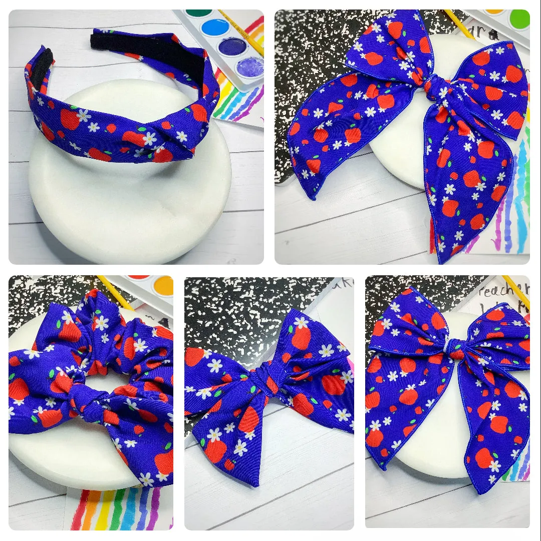 Apple Days Bow Strip, Headband and Scrunchie Collection