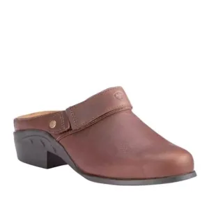 Ariat Sport Womens Mule In Smooth Chestnut Leather With Convertible Heel