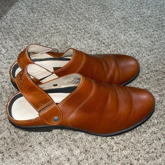 Ariat Sport Womens Mule In Smooth Chestnut Leather With Convertible Heel