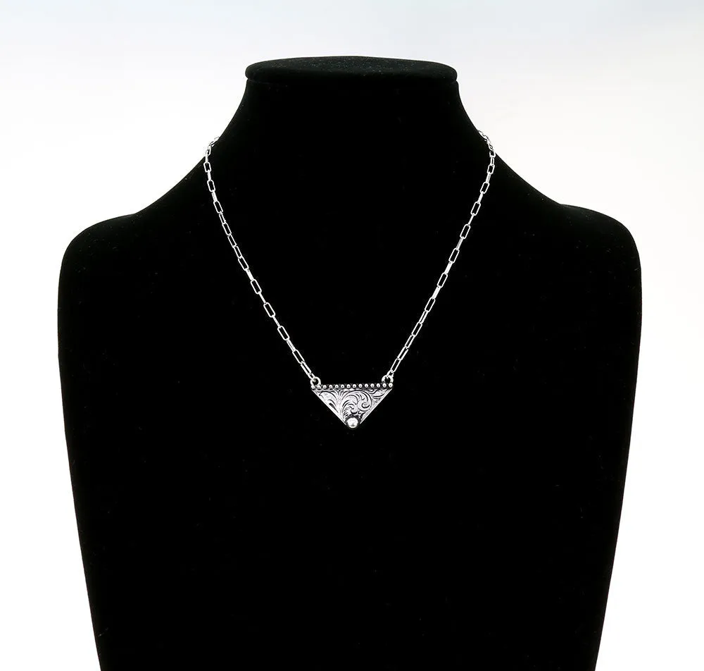 Atlas Fashion Tooled Triangle Necklace - 16"