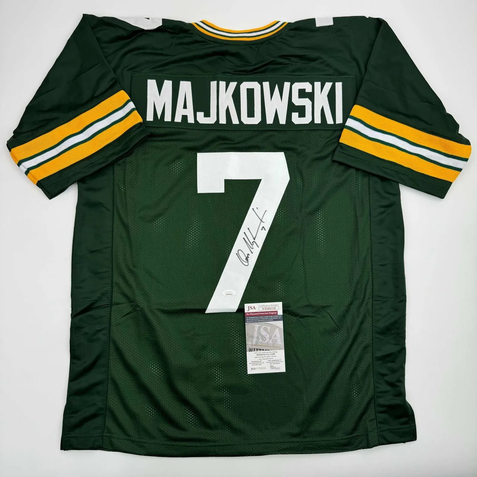 Autographed/Signed Don Majkowski Green Bay Green Football Jersey JSA COA