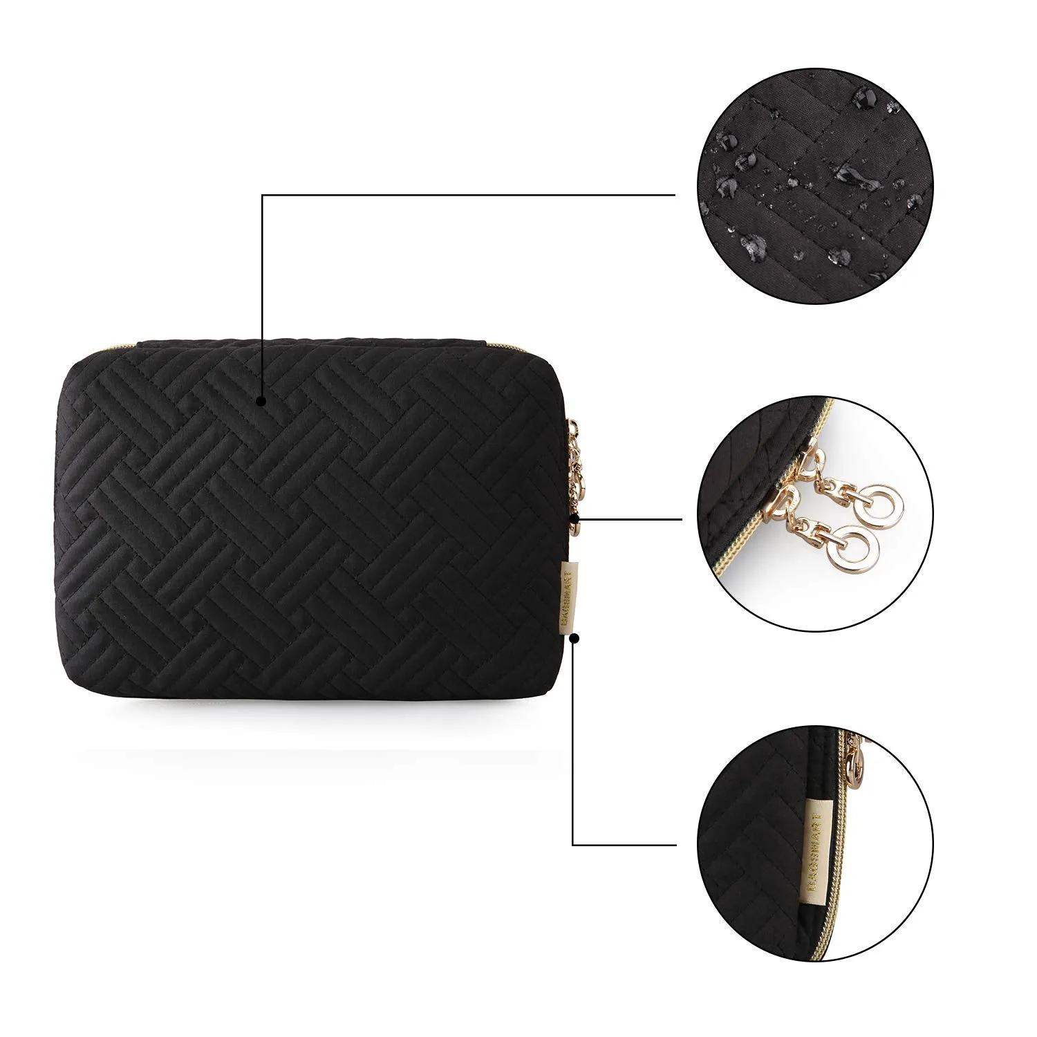 BAGSMART Toiletry Bag Travel Bag & Electronics Organizer Travel Case, Black