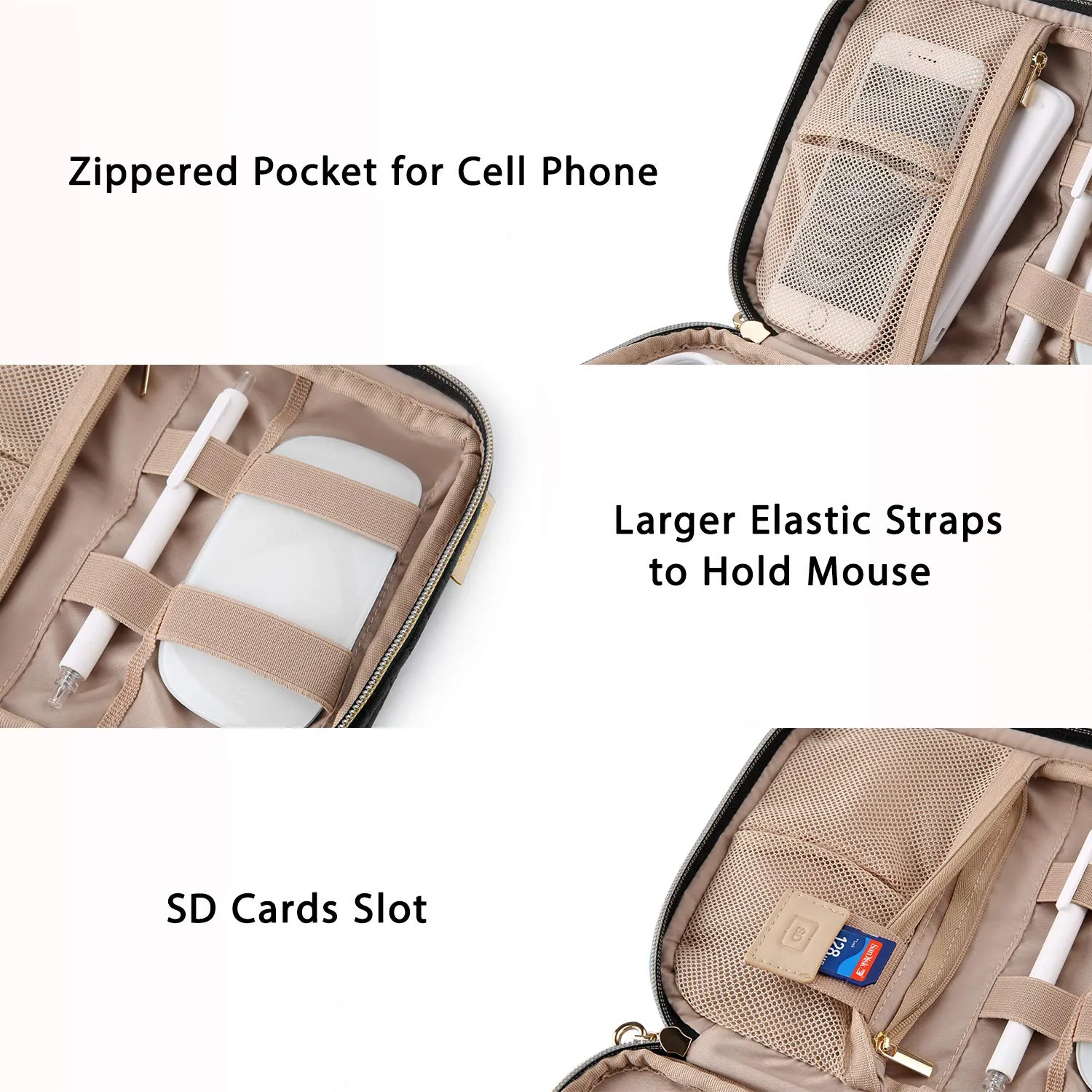 BAGSMART Toiletry Bag Travel Bag & Electronics Organizer Travel Case, Black