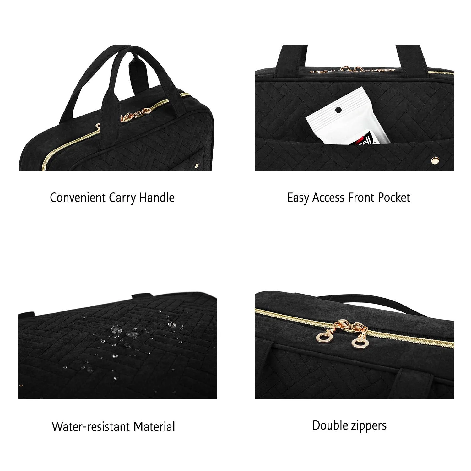 BAGSMART Toiletry Bag Travel Bag & Electronics Organizer Travel Case, Black