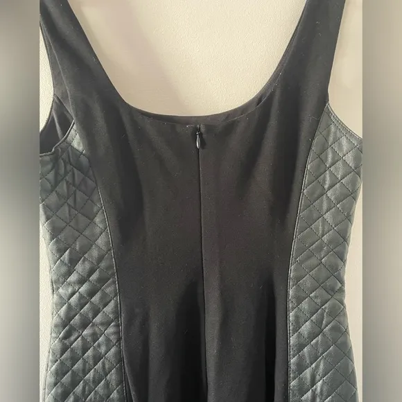 Bailey 44 Nanosecond Faux Leather Quilted Bodycon Mini Dress in Black Size Small