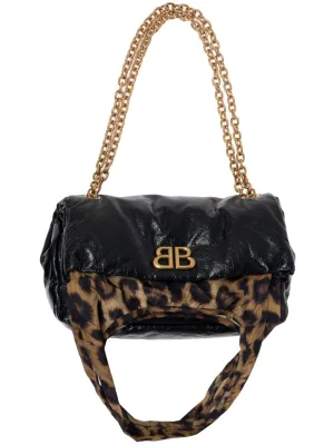 BALENCIAGA Large Luxe Cheetah Print Tote Handbag