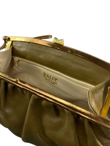 Bally Vintage Olive Green Leather Crossbody Purse