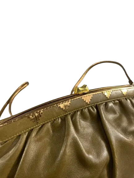 Bally Vintage Olive Green Leather Crossbody Purse