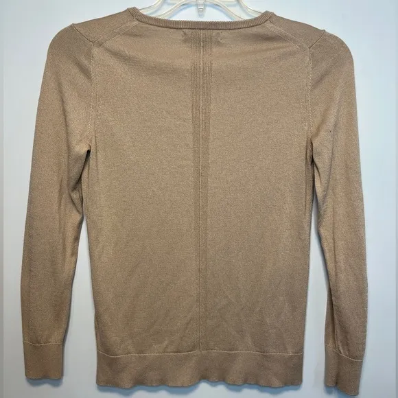 Banana Republic Silk Cashmere Camel Brown Long Sleeve Crew Neck Sweater Sz S