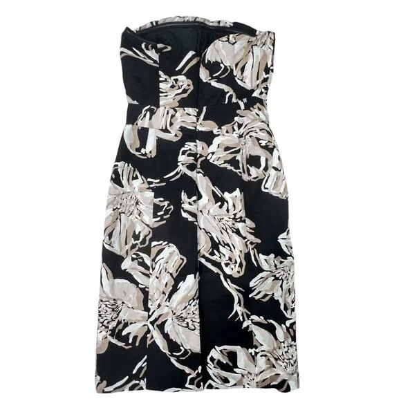 Banana Republic Strapless Linen Dress Size 0 Empire Waist Straight Sheath Party