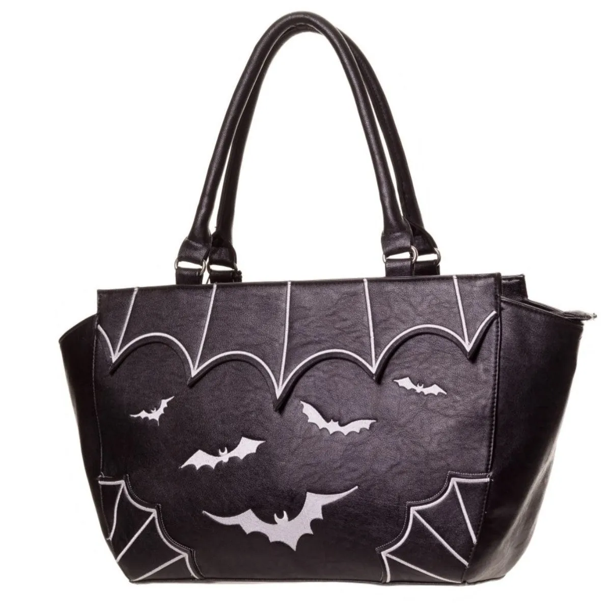 Banned Bats Gothic Large Faux Leather Handbag