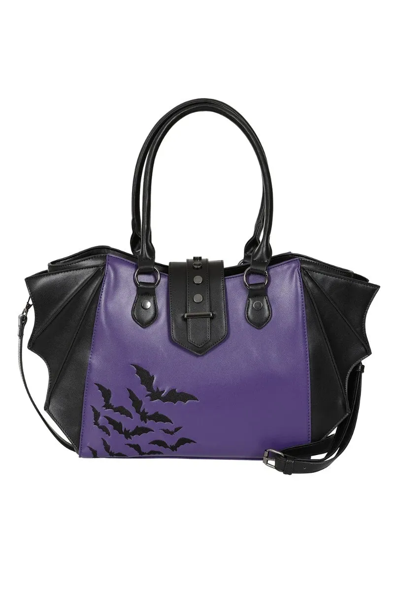 Banned Haunted Annabelle Tote Bag - Gothic Bat Wing Handbag