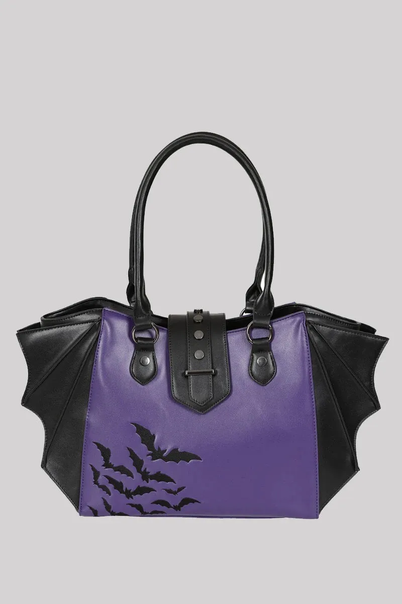 Banned Haunted Annabelle Tote Bag - Gothic Bat Wing Handbag