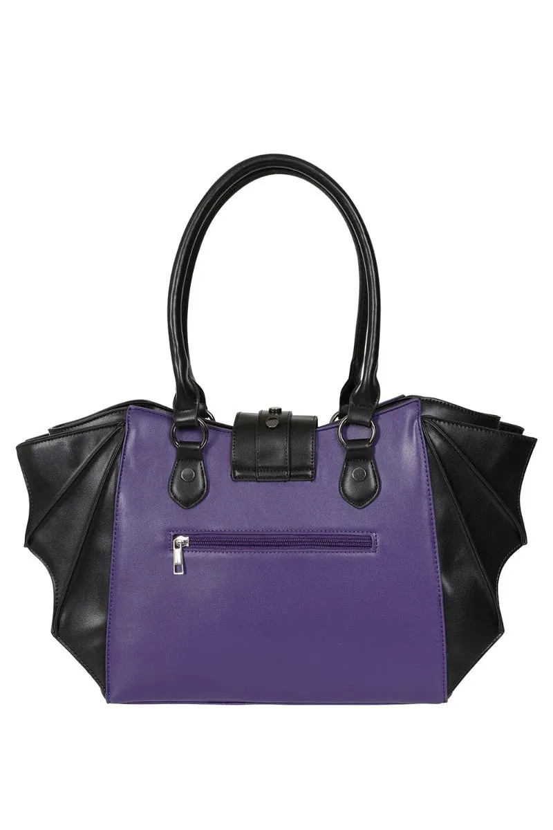 Banned Haunted Annabelle Tote Bag - Gothic Bat Wing Handbag