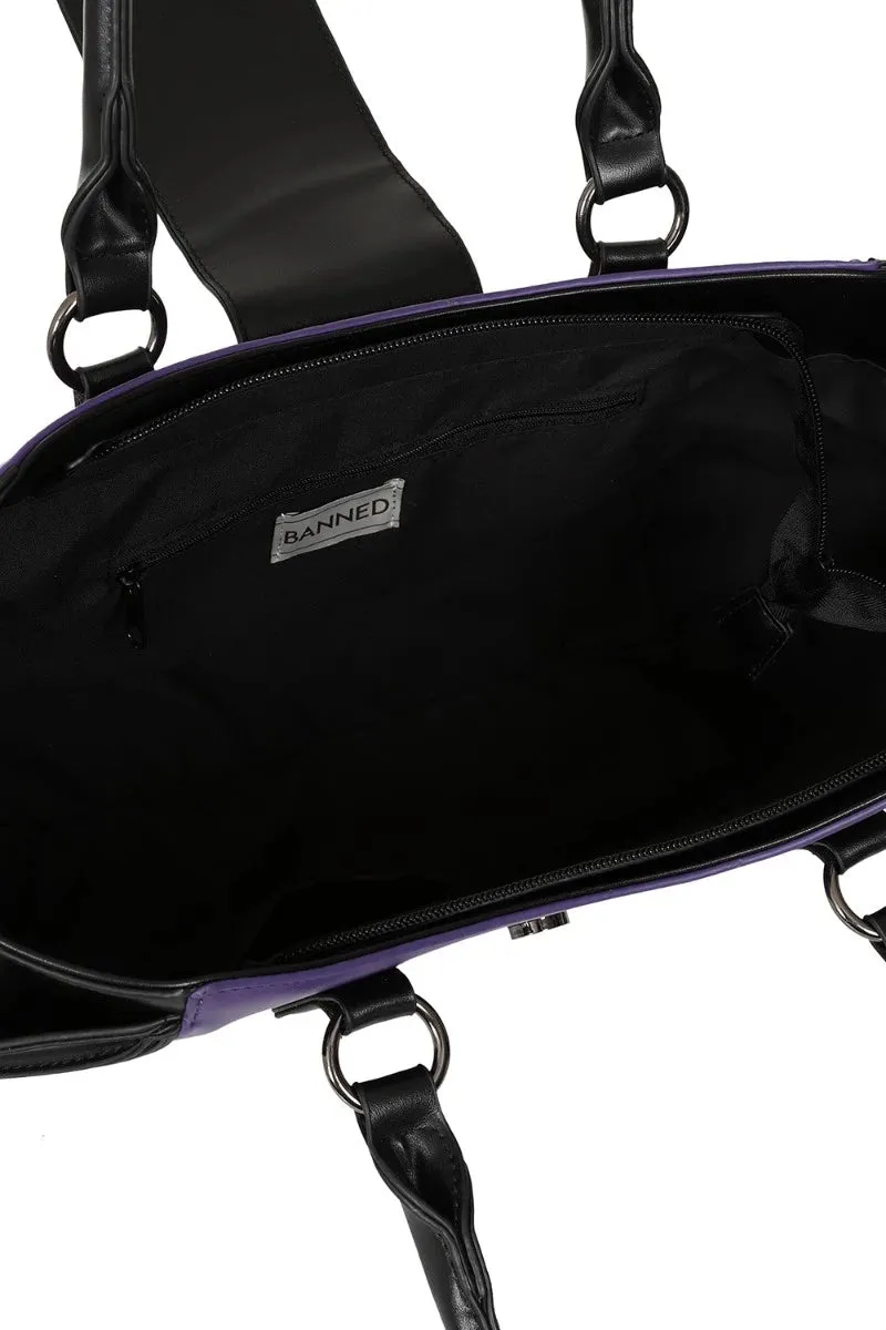 Banned Haunted Annabelle Tote Bag - Gothic Bat Wing Handbag