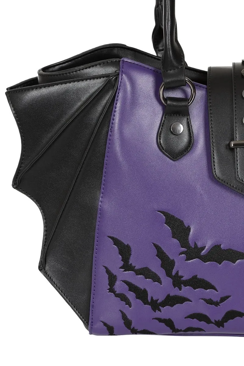 Banned Haunted Annabelle Tote Bag - Gothic Bat Wing Handbag