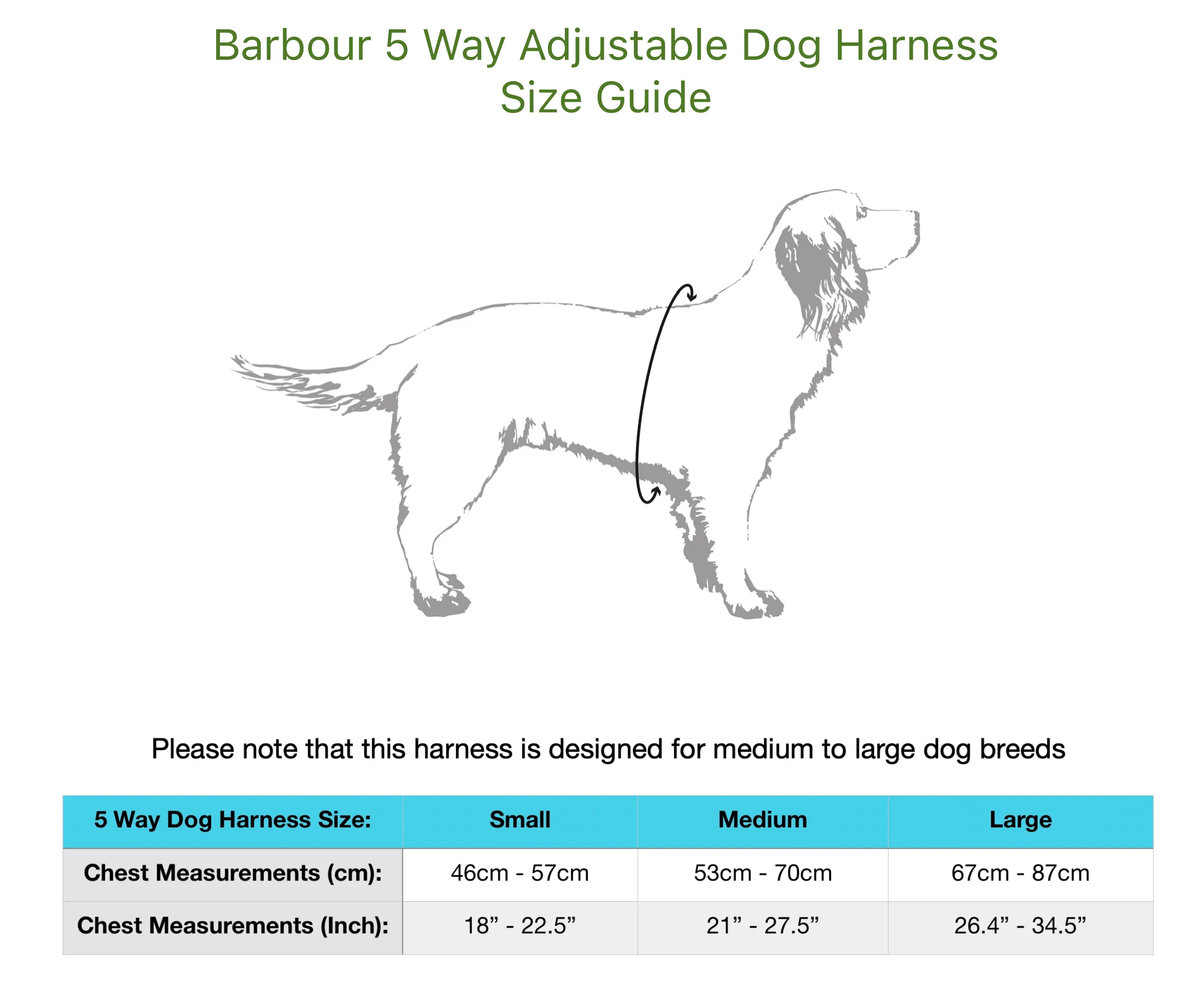 Barbour 5 Way Adjustable Dog Harness
