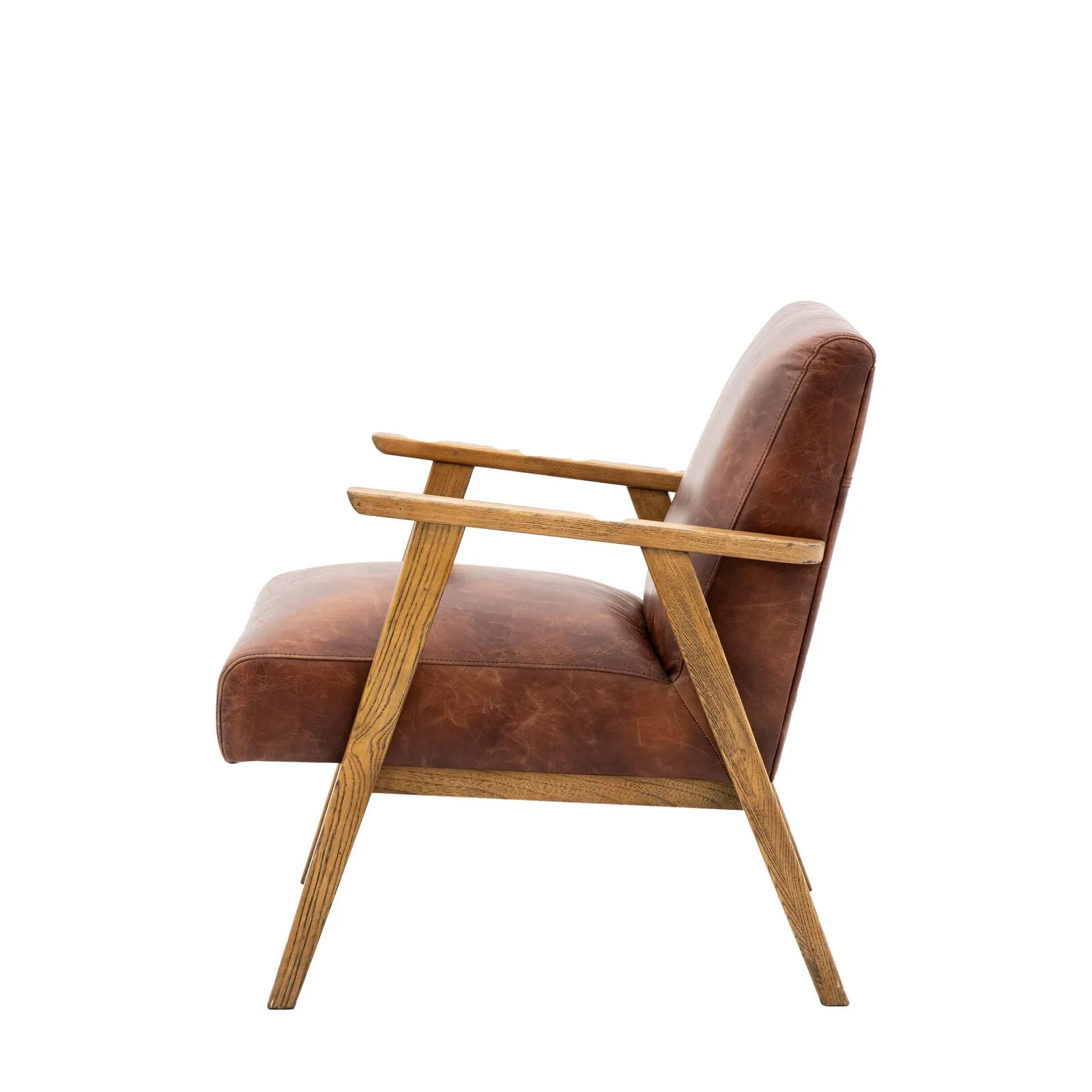 BARRET Vintage Brown Leather Armchair