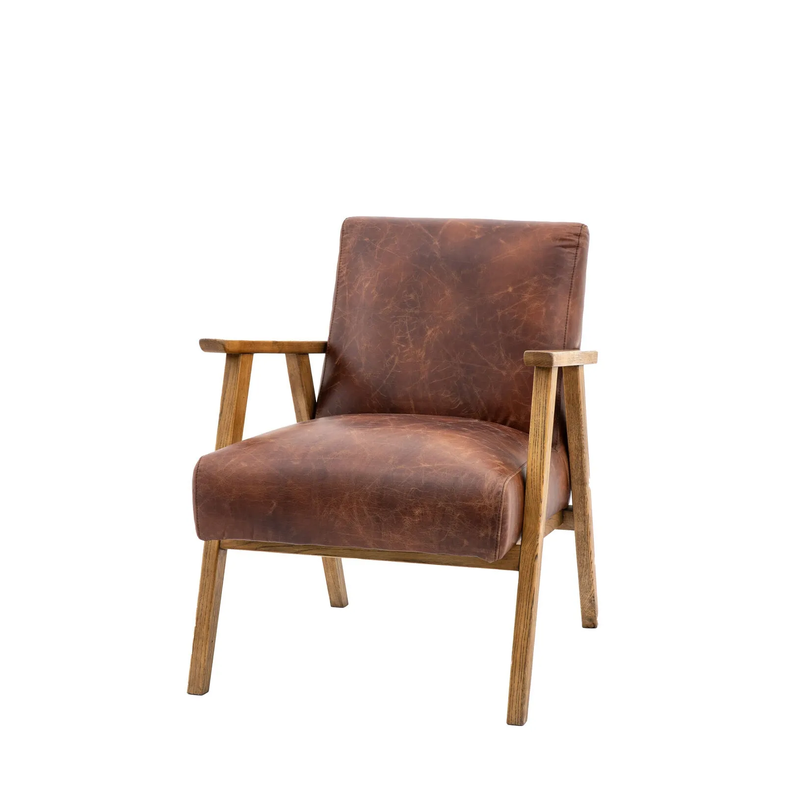 BARRET Vintage Brown Leather Armchair