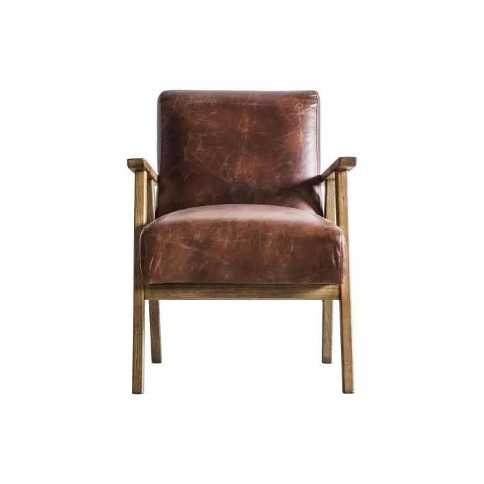 BARRET Vintage Brown Leather Armchair
