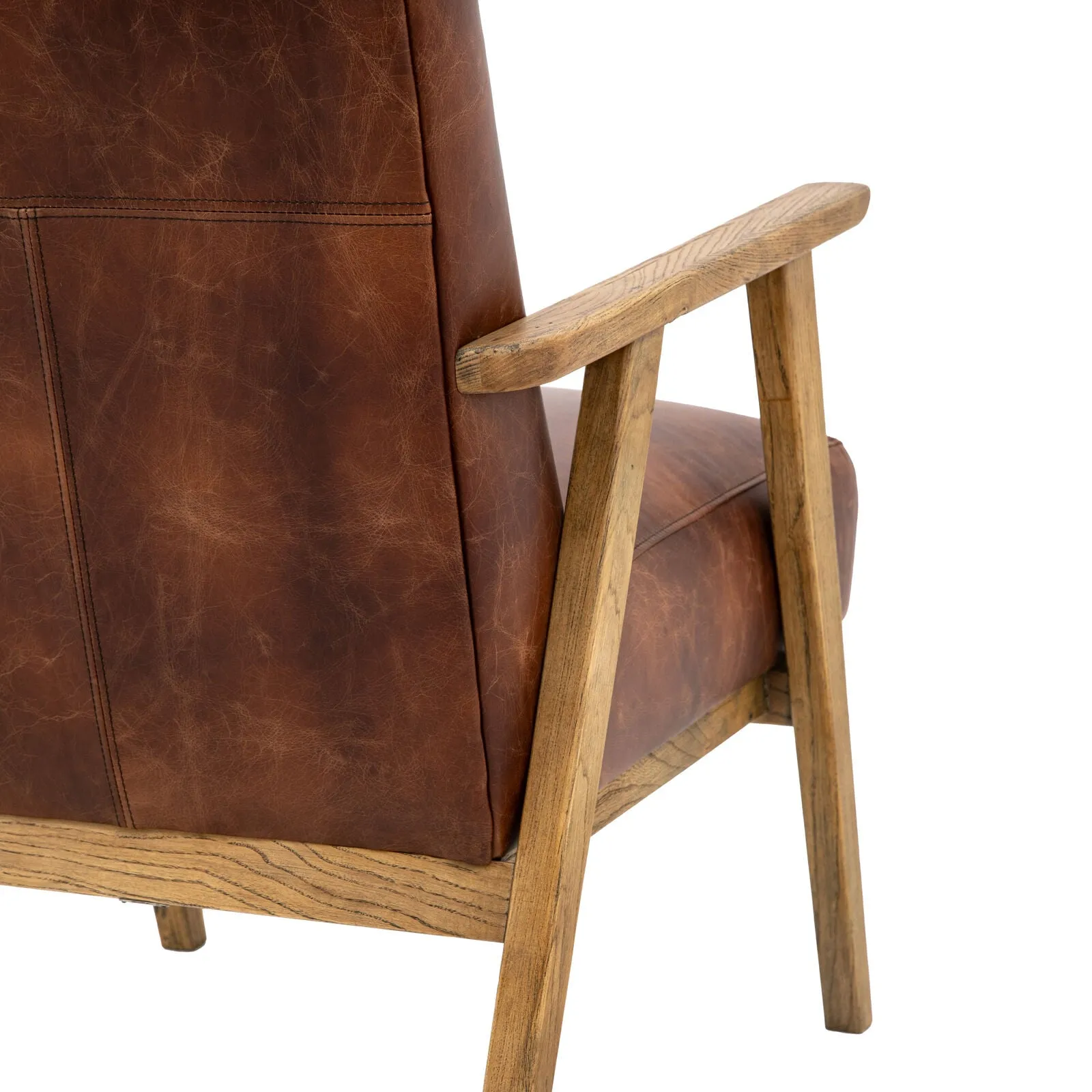 BARRET Vintage Brown Leather Armchair