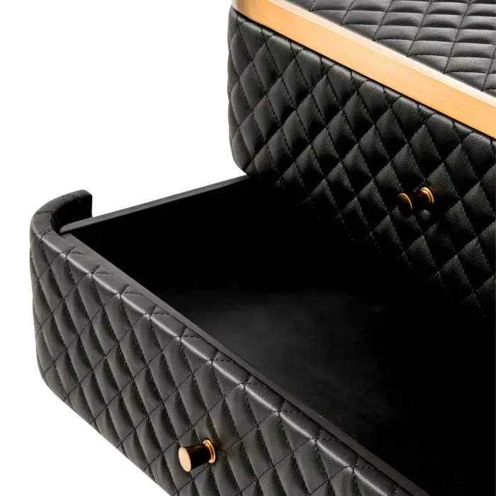 Bedside Table Monfort - Black Faux Leather