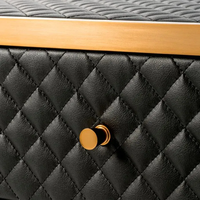 Bedside Table Monfort - Black Faux Leather