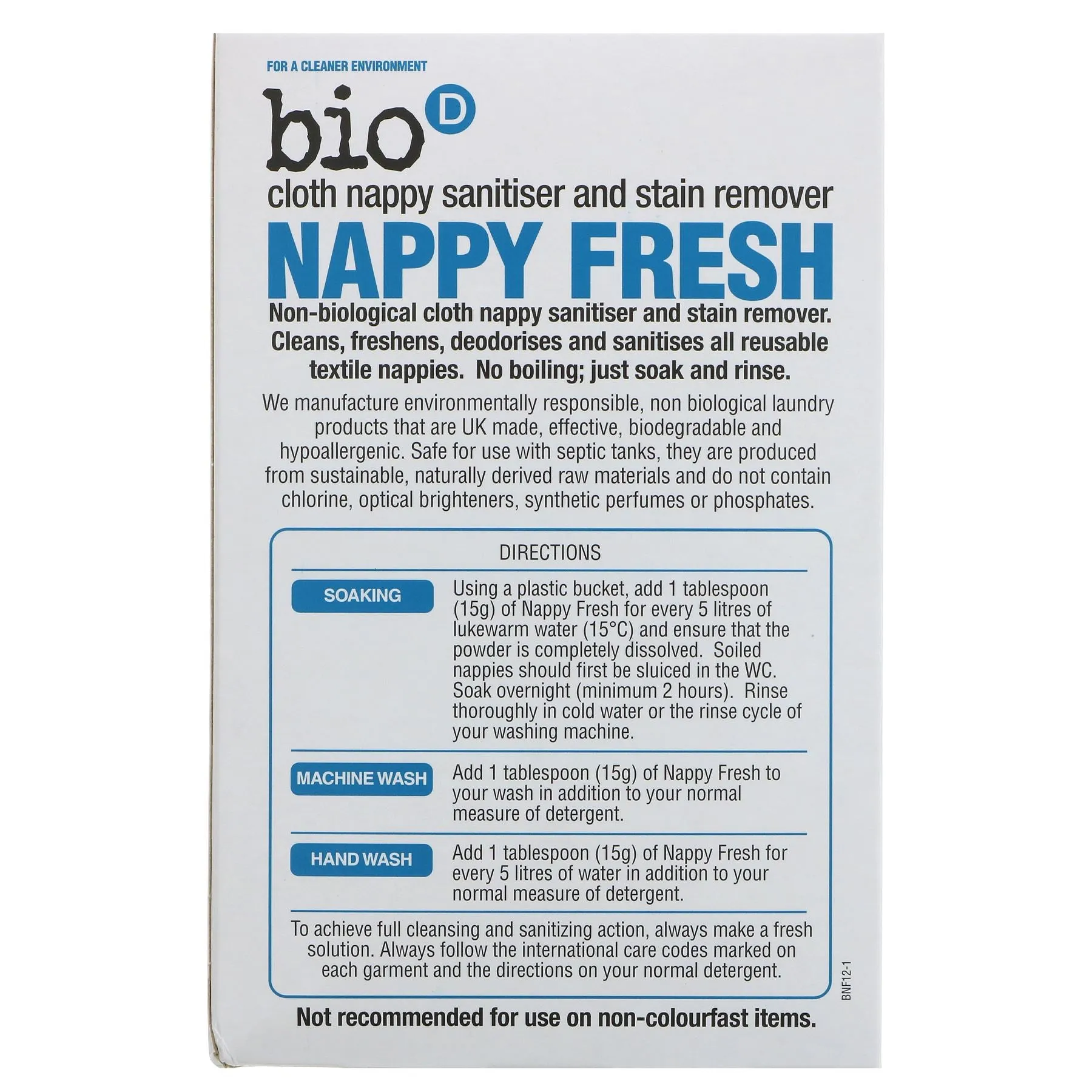 Bio D | Nappy Fresh - Santiser & Stain Remover | 500g