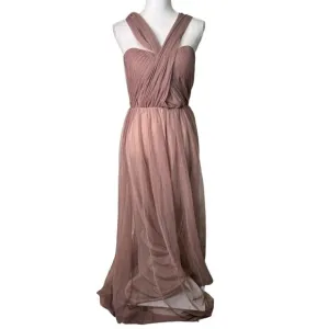 Birdy Grey Grace Convertible Maxi Dress Tulle dusty rose sz Large a5