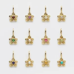 Birthstone Flower Charm
