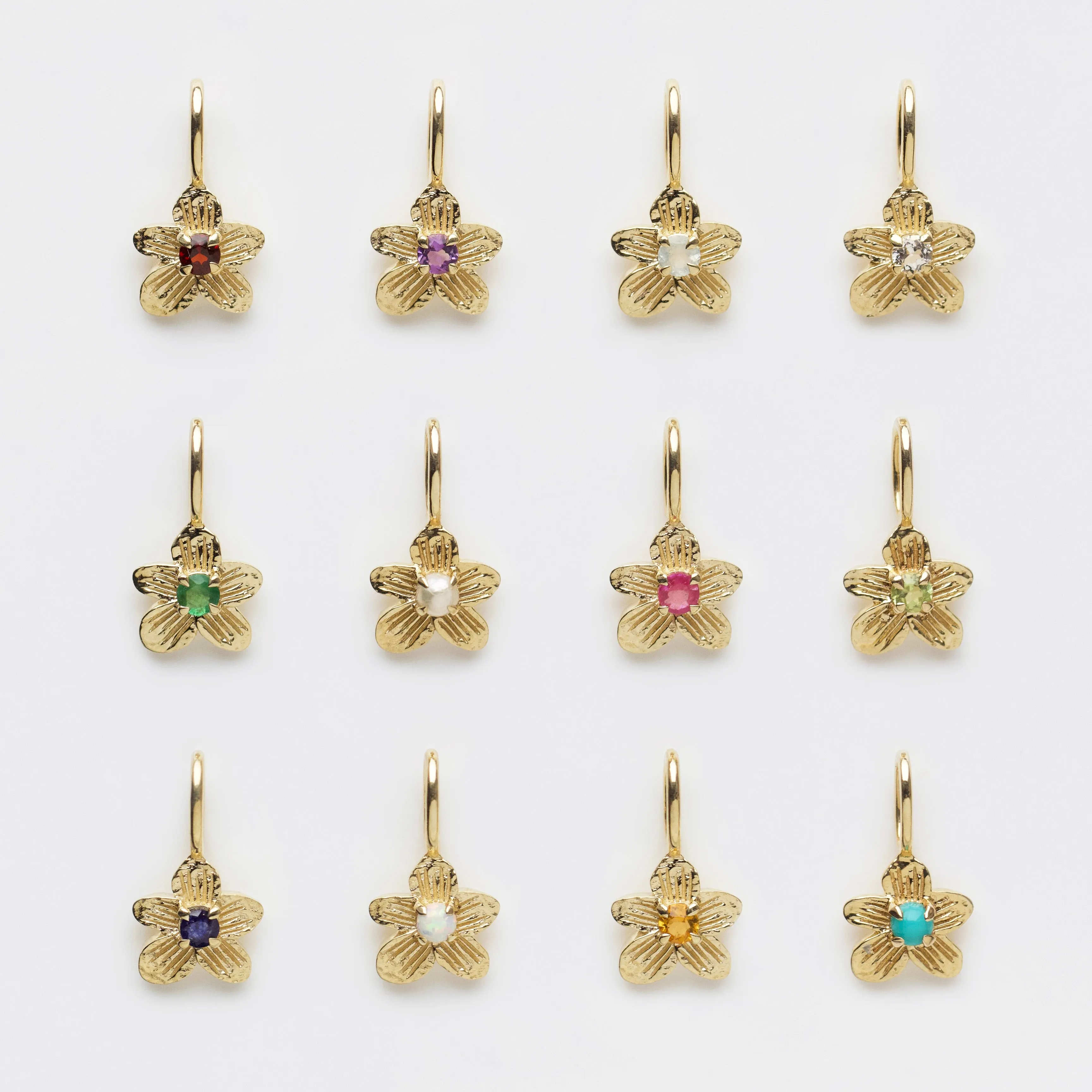 Birthstone Flower Charm