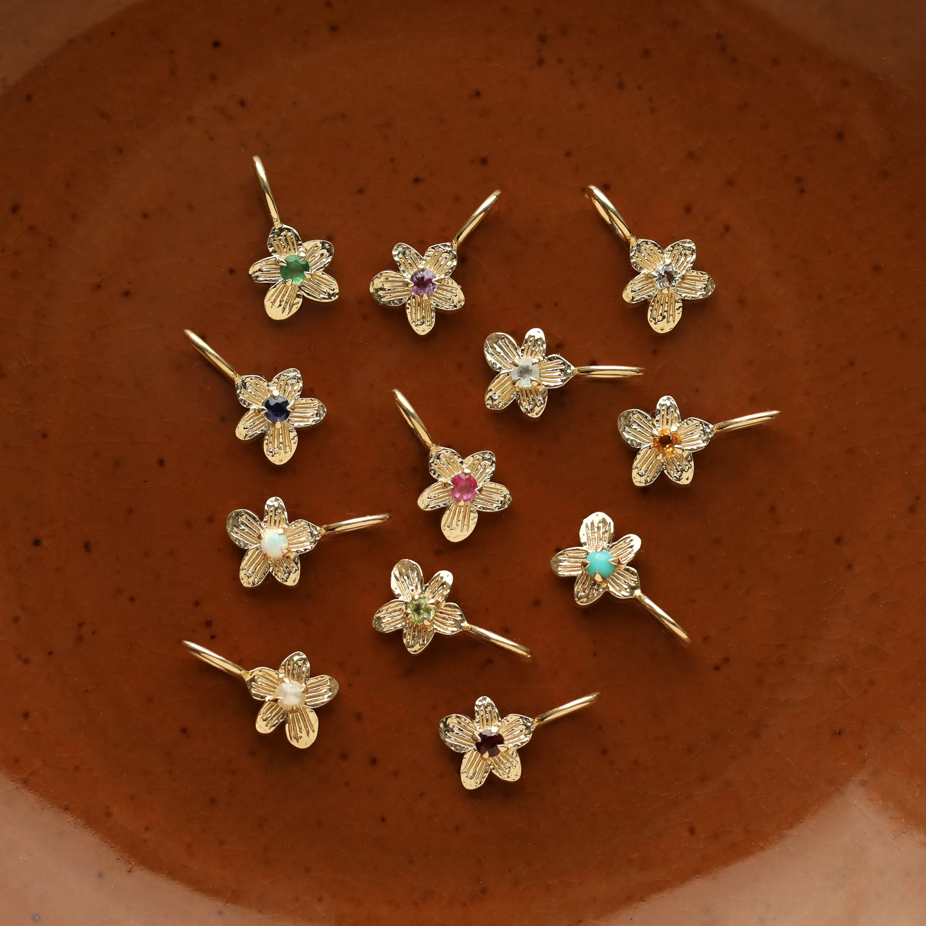 Birthstone Flower Charm