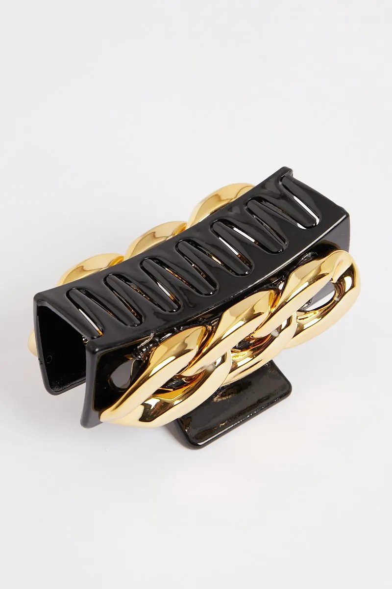 Black Gold Chain Link Hair Clip - Tailynn