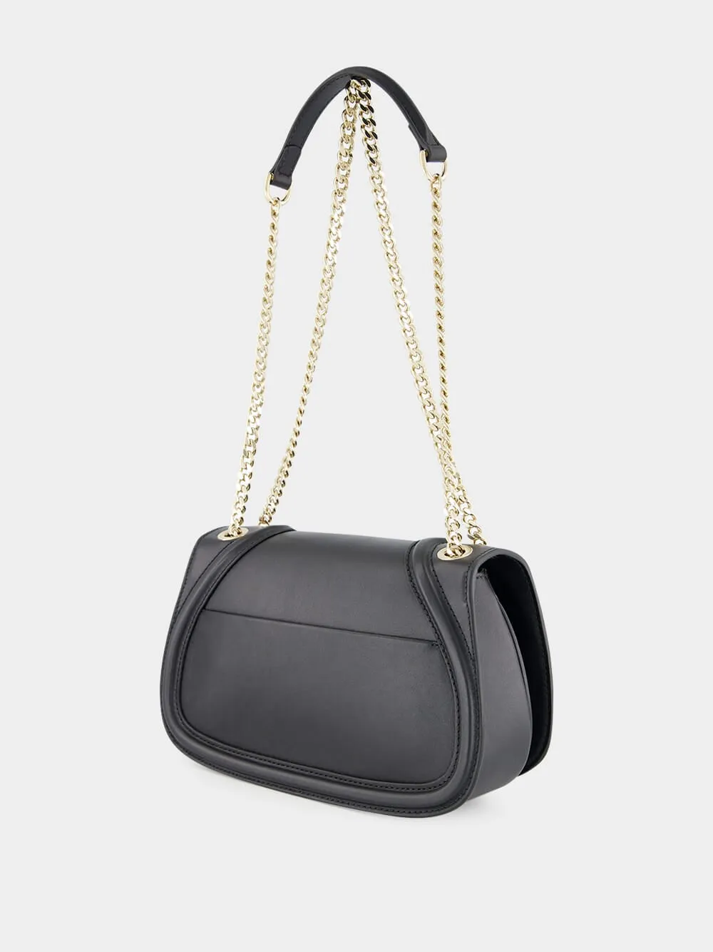 Black Leather Blondie Small Shoulder Bag