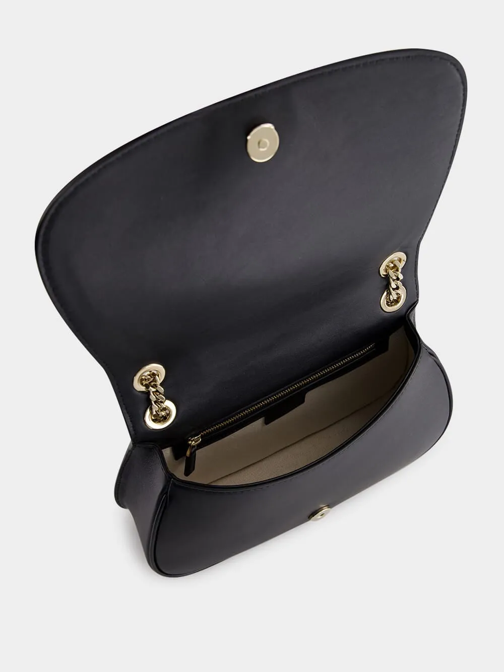Black Leather Blondie Small Shoulder Bag