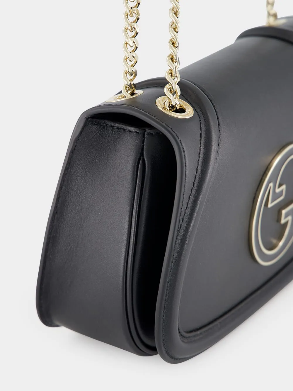Black Leather Blondie Small Shoulder Bag