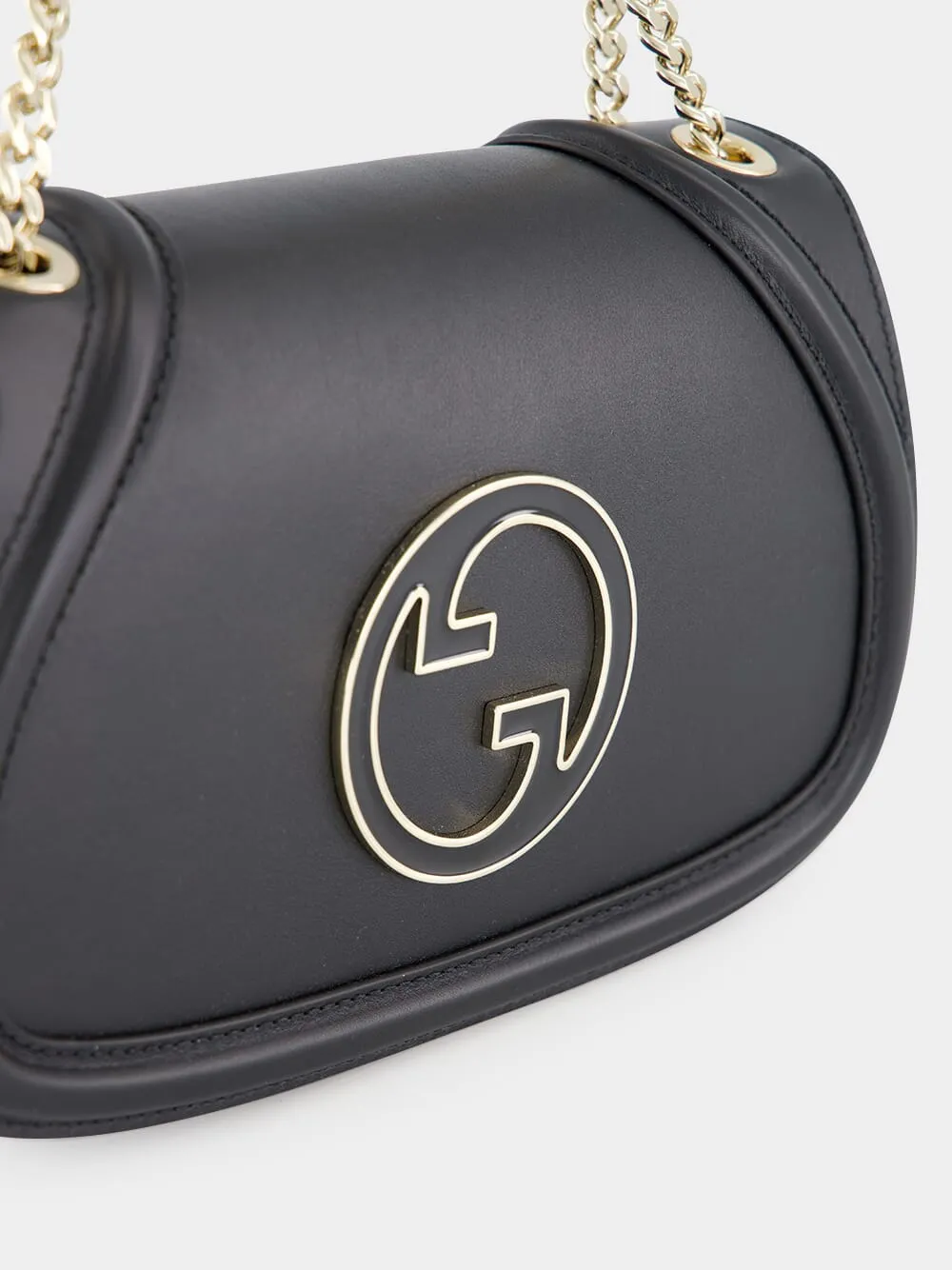 Black Leather Blondie Small Shoulder Bag