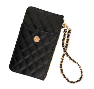 BLACK QUILTED ESSENTIALS POUCH