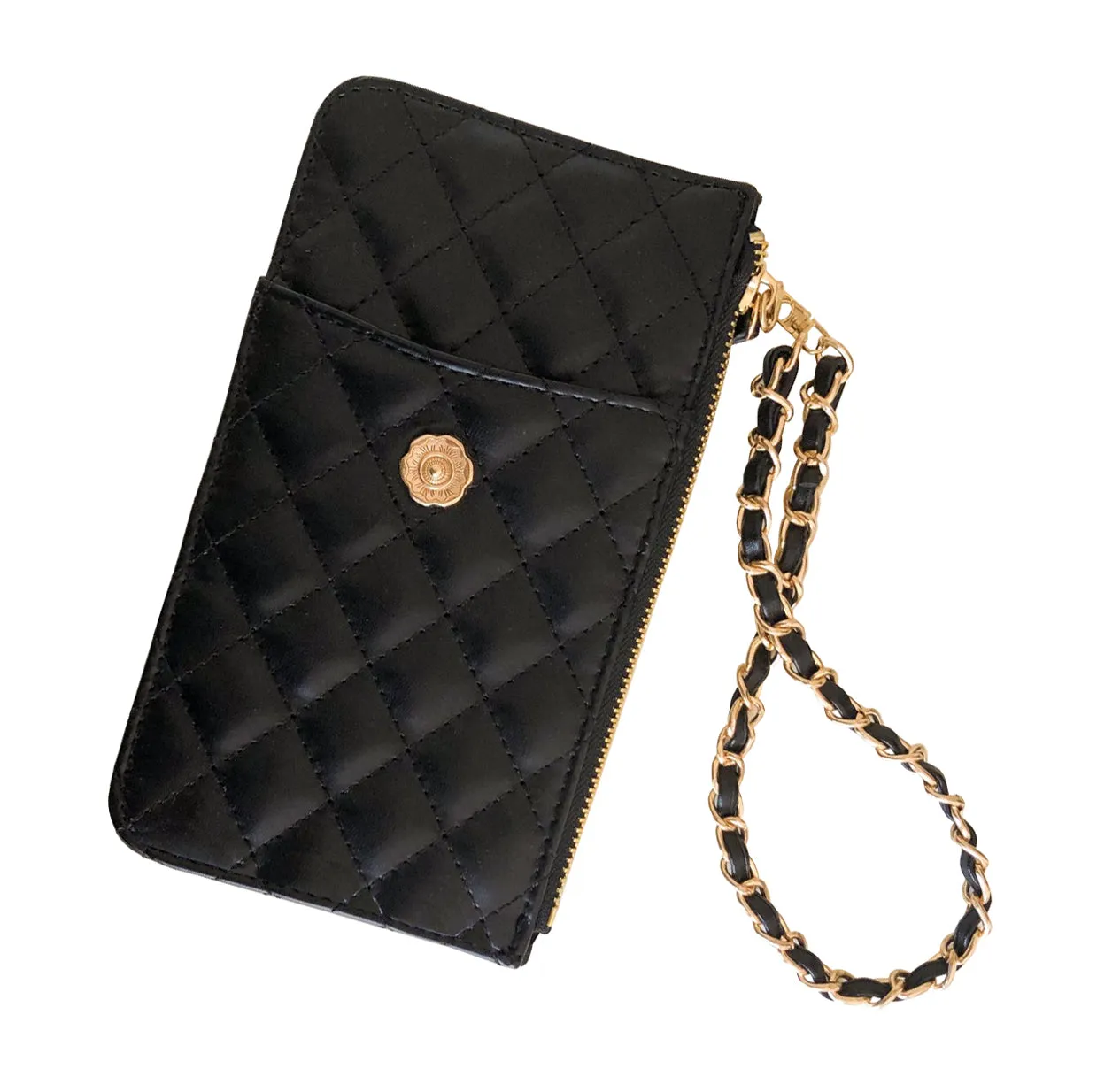 BLACK QUILTED ESSENTIALS POUCH