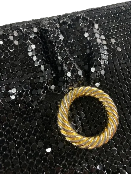 Black Slinky Mesh Crossbody Vintage Purse