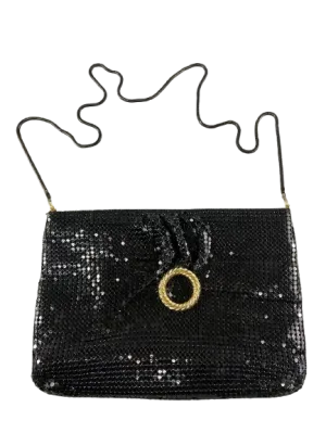 Black Slinky Mesh Crossbody Vintage Purse